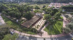 Vista aérea de la casa natal del General Santander en Villa del Rosario