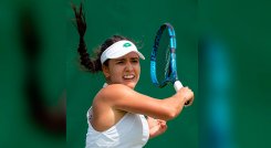 María Camila Osorio Serrano disputa la primera ronda de Wimbledon. 