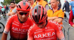 Nairo Quintana y Dayer Quintana en el Tour de Luxemburgo. 