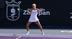 Camila Osorio en la primera ronda del WTA 250 de Guadalajara.