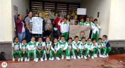 Niños del Colegio Cayetano Franco Pinzón del municipio de San Calixto adelantaron una jornada de protesta por la falta de maestro en la básica primaria. / Foto: Cortesía / La Opinión 