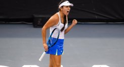 Camila Osorio en el WTA 1000 de Guadalajara. 