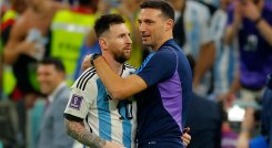 Lionel Messi y Lionel Scaloni. 