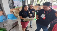 Niños campesinos elaboran las escobas con envases plásticos para, además, erradicar los mosquitos del dengue./ Fotos Cortesía