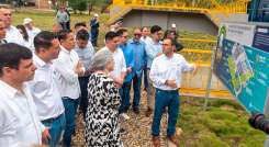 Los alcaldes de Cúcuta, Los Patios y Villa del Rosario acompañaron a la ministra de Vivienda, Catalina Velasco, en un recorrido por las obras./ Foto Cortesía