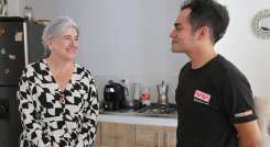 En su visita a Cúcuta, la ministra Catalina Velasco visitó a Brayan Martínez en Guayacán, quien compró un inmueble en 2023 con Mi Casa Ya./ Foto Cortesía