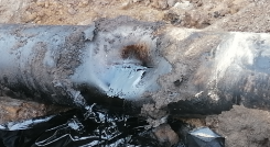 Así quedó el tubo del oleoducto de Ecopetrol, tras atentado en Bochalema.