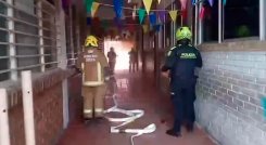 Incendio en la sede de primaria del colegio Mercedes Ábrego