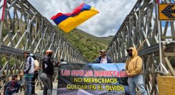 Ante la falta de entendimiento damnificados de la vereda El Tarrita bloquean la carretera Ocaña-Cúcuta.