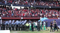 Hinchada del Cúcuta vs. Nacional 2025. 