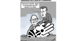 Hundiéndose con la mano de la corrupción