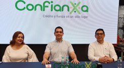 La asesora comercial de ConfianXa, Martha Rondón; el presidente de la Junta Directiva, José Luis Santos; y el gerente de la compañía, Edwing Chicaíza Becerra. / Foto Stefany Peñaloza-La Opinión