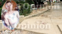 En el sitio del asesinato quedaron las manchas de sangre de la víctima.