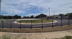 Así va quedando la pista de patinaje que se construye en El Zulia, escenario que está previsto a entregarse en el mes de julio del presente año.