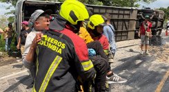 Bomberos de Sardinata prestaron los primeros auxilios. / Foto cortesía
