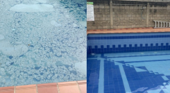El antes y después del agua que llegó al conjunto Arboretto.