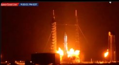 Explosión de cohete de Jeff Bezos en Florida. Captura de pantalla de noticiario de Florida. // tomada de X: @AlertaNew24