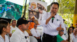 El gobernador William Villamizar llamó a la paz desde Teorama. 