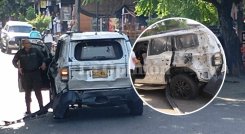Vehículo de la Policía fue atacado con explosivos en la vía Cúcuta - Puerto SantanderVehículo de la Policía fue atacado con explosivos en la vía Cúcuta - Puerto Santander