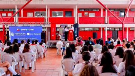 En el colegio de Comfanorte, en el municipio de Los Patios, se llevó a cabo el lanzamiento del Festival de Cine./Foto: Cortesía