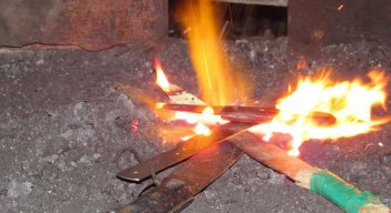 Las armas fueron destruidas en un horno de forjar hierro. / Foto: Cortesía