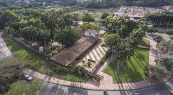 Vista aérea de la casa natal del General Santander en Villa del Rosario