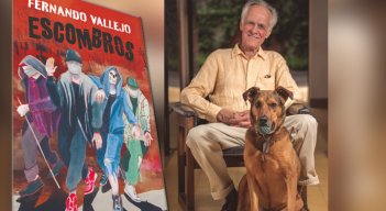 Fernando Vallejo junto a 'Brusca', su perra y ahora única compañía. / Foto: Cortesía de Penguin Random House