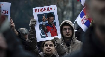 Manifestaciones a favor de Djokovic 