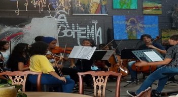 Formación musical en la fundación La Bohemia./Foto: Cortesía.