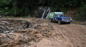 Vías en Teorama sufren afectaciones como consecuencia de las lluvias. Foto: Cortesía