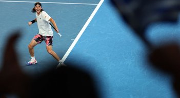 Stefanos Tsitsipás en el Abierto de Australia 2023. 