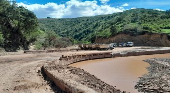 Hasta finales de agosto, o principios de septiembre, sería habilitado el paso provisional en la carretera Ocaña-Cúcuta. /Foto: Cortesía.
