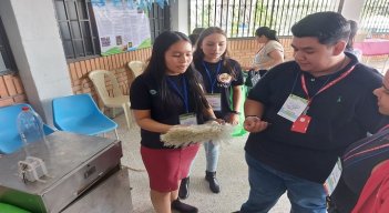 Niños campesinos elaboran las escobas con envases plásticos para, además, erradicar los mosquitos del dengue./ Fotos Cortesía