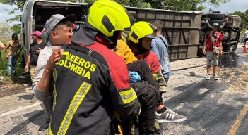 Bomberos de Sardinata prestaron los primeros auxilios. / Foto cortesía