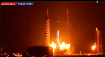 Explosión de cohete de Jeff Bezos en Florida. Captura de pantalla de noticiario de Florida. // tomada de X: @AlertaNew24