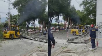 Tragedia en Girón, Santander: Tractomula derribó puente peatonal dejando un muerto y tres heridos