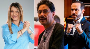 Paloma Valencia y su fórmula vicepresidencial Juan Daniel Oviedo, Iván Cépeda y su coequipera Aída Quilcué, Abelardo de La Espriella y su llave José Manuel Restrepo./ Foto archivo