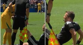 Árbitro lesionado Mundial 2026. Captura: redes sociales @Dsports. El Colombiano.