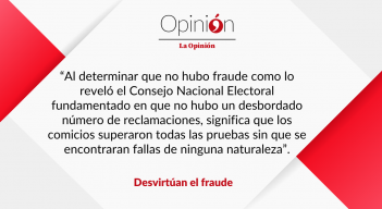 Desvirtúan el fraude