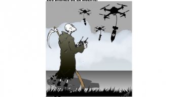 11-07-26 - Caricatura, Los drones de la muerte