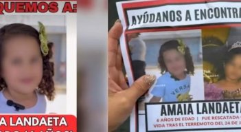 Niña desaparecida en Venezuela, tras terremotos. Foto: captura de pantalla X: @OrlvndoA. El Universal.