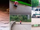 Cilindros y banderas con las insignias del Eln fueron abandonados en diferentes vías de Norte de Santander. / Foto: cortesía