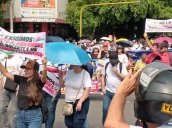 En Cúcuta salieron a protestar sindicados de la salud, educación y sectores de la producción./Foto Orlando Carvajal