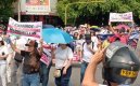 En Cúcuta salieron a protestar sindicados de la salud, educación y sectores de la producción./Foto Orlando Carvajal